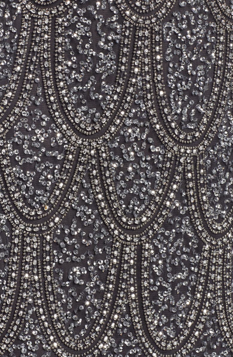 Pisarro Nights Beaded Cocktail Minidress, Alternate, color, Carbon