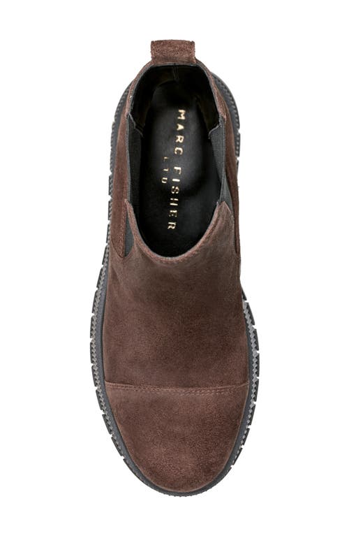 Marc Fisher Ltd Bermuda Lug Sole Chelsea Boot In Dark Brown