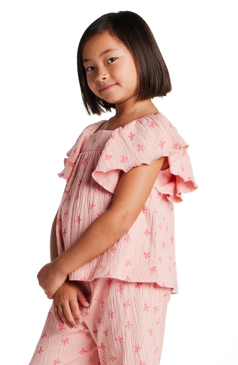 Andy & Evan Kids' Ruffle Top & Pants Set, Alternate, color, Pink Bows