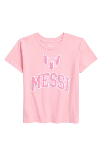 Messi Team Logo Graphic T-shirt In Candy Pink