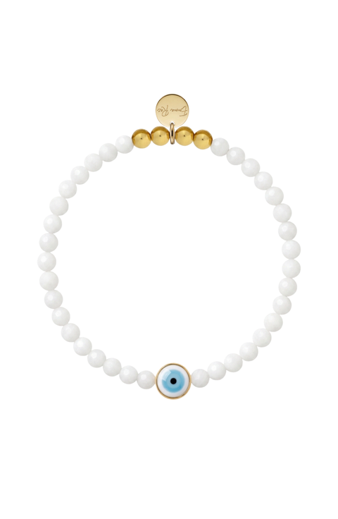 Evil Eye Semi-Precious Gemstone Beaded Bracelet