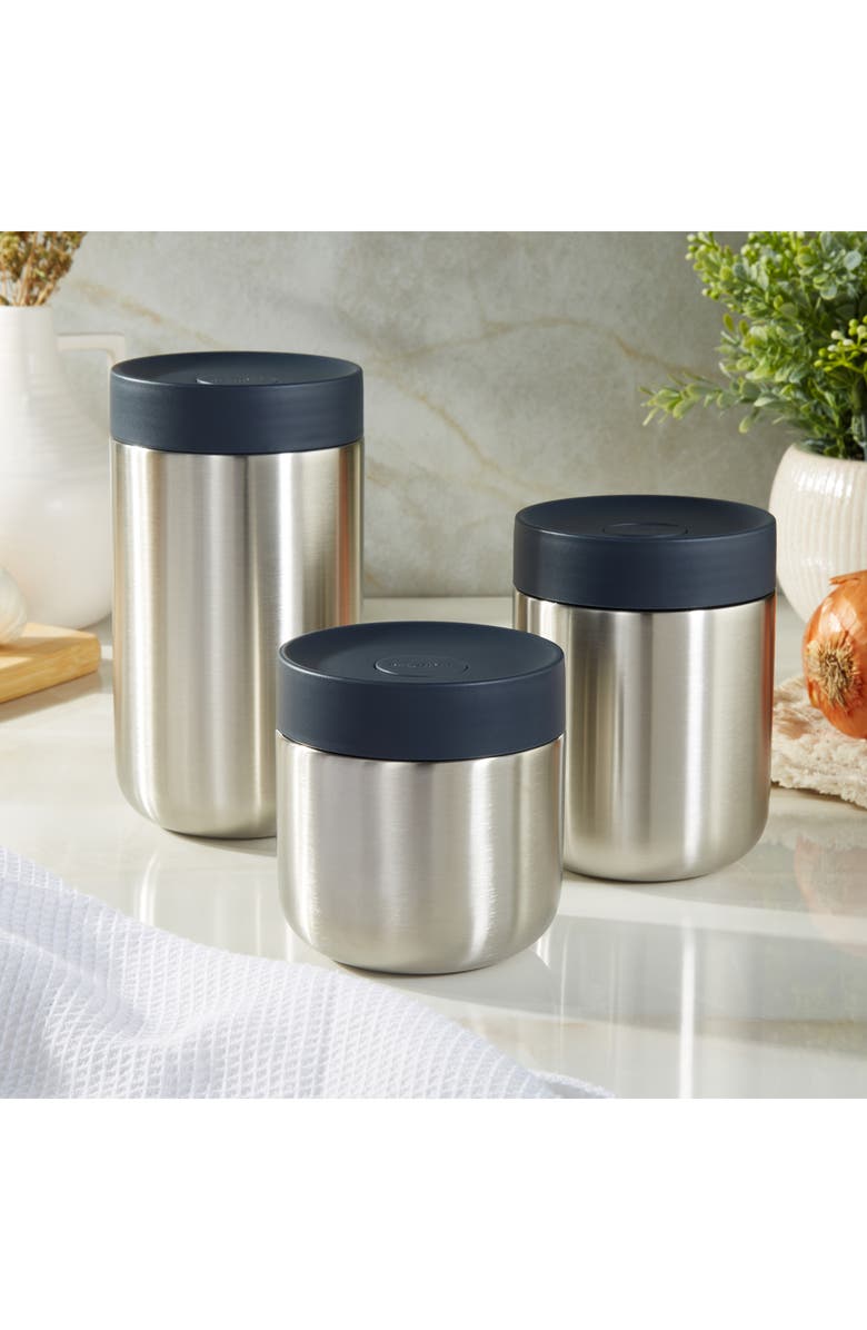 BergHOFF Nommie 12-Ounce Stainless Steel Food Container, Alternate, color, Navy And Steel