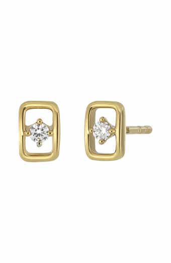 Bony Levy 18K Yellow Gold Diamond Geometric Stud Earrings