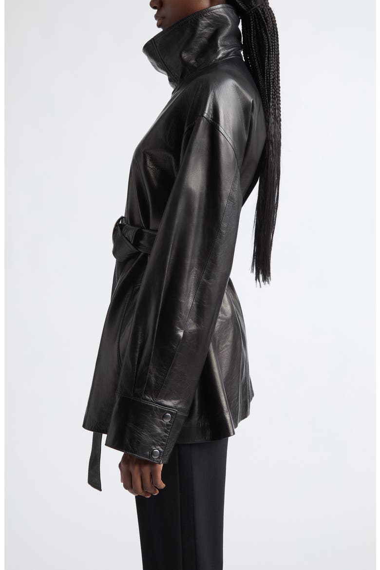 Ellis Leather Jacket, Alternate, color, BLACK