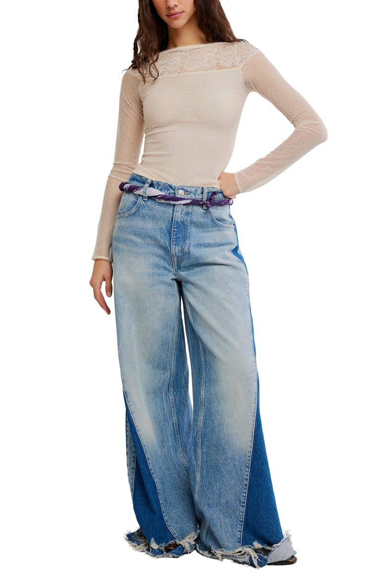 Night Mode Layering Long Sleeve Mesh Top, Alternate, color, TEA