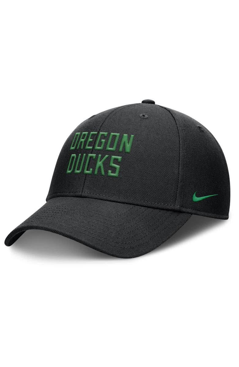 Nike Men's Nike  Black Oregon Ducks Rise Practice Adjustable Hat, Main, color, 