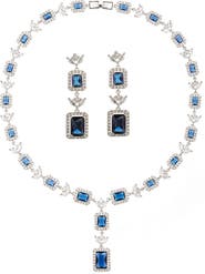 EYE CANDY LOS ANGELES Alice Cubic Zirconia Necklace & Drop Earrings Set