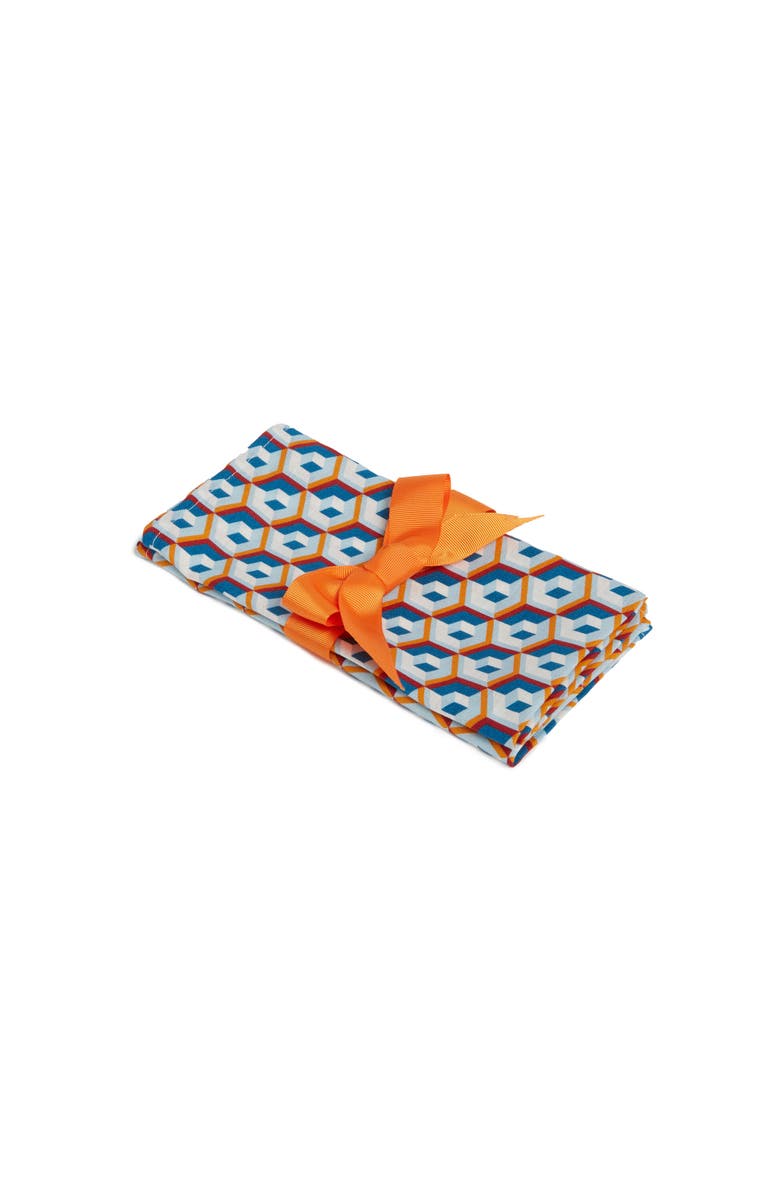La DoubleJ Large Napkins Set Of 2 (45X45) Cubo Giallo/Fuxsia Blue, Main, color, Cubo Giallo/Fuxsia Blue