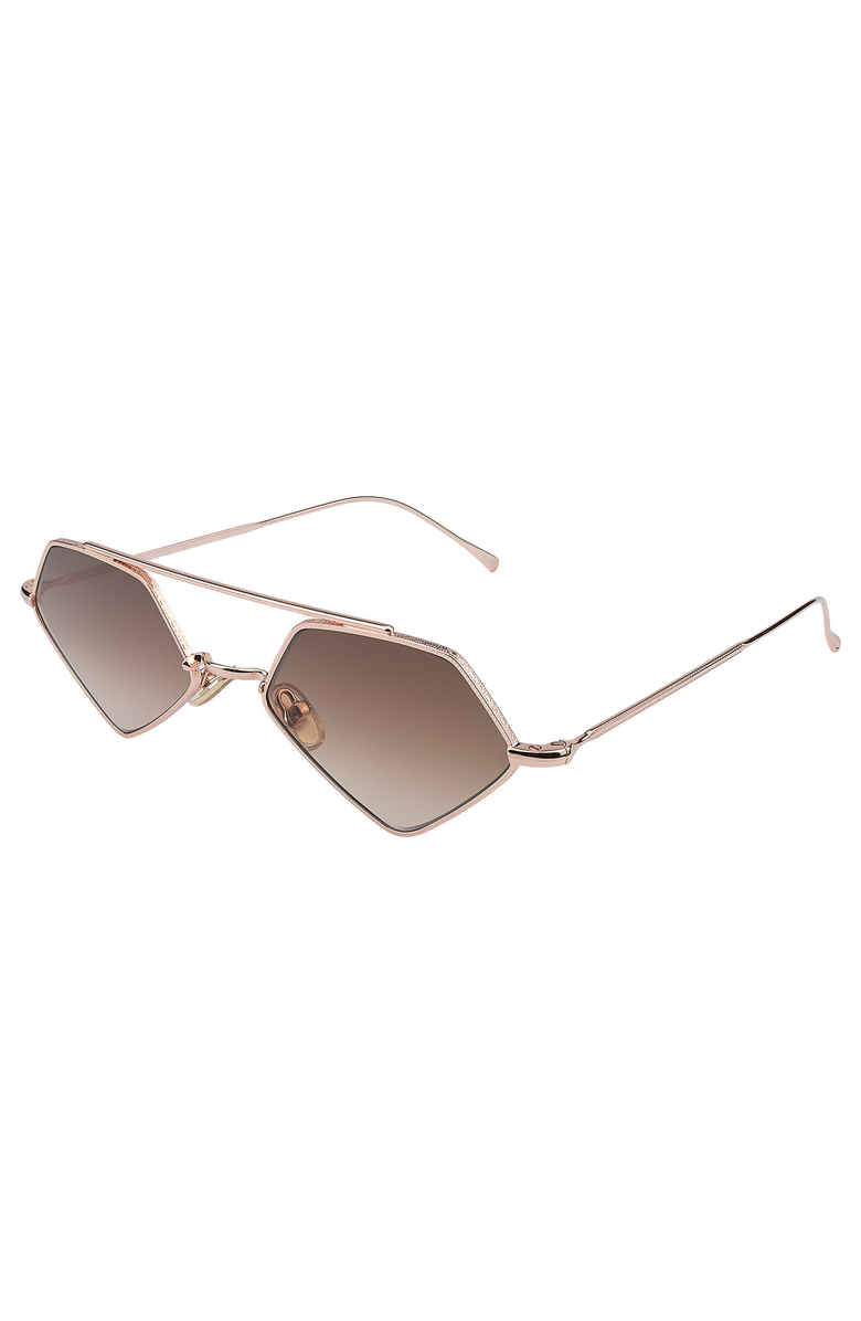 Illesteva Bayley Sunglasses, Alternate, color, Rose Gold / Brown