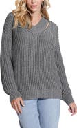 GUESS Lise Sparkle Cutout V-Neck Sweater