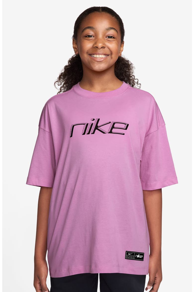 Kids' Oversize Cotton Graphic T-Shirt, Main, color, LIGHT MAGENTA