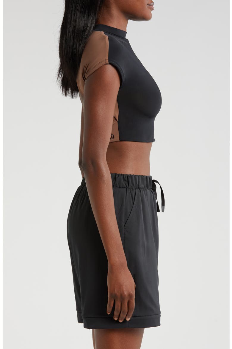 GNO Crop Open Back T-Shirt, Alternate, color, BLACK