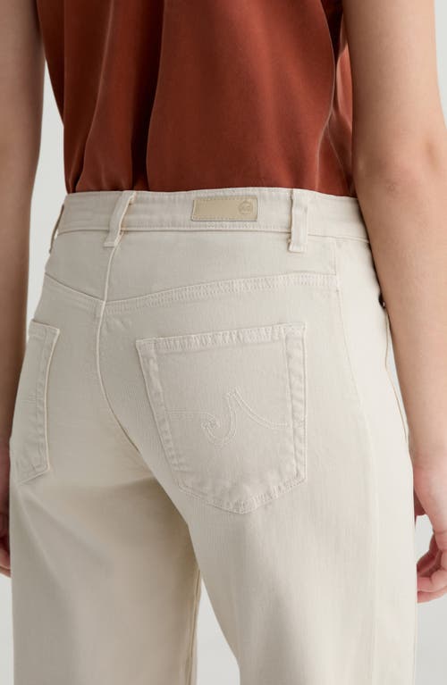 Ag Saige High Rise Cropped Wide Leg Jeans In Opal Stone In White