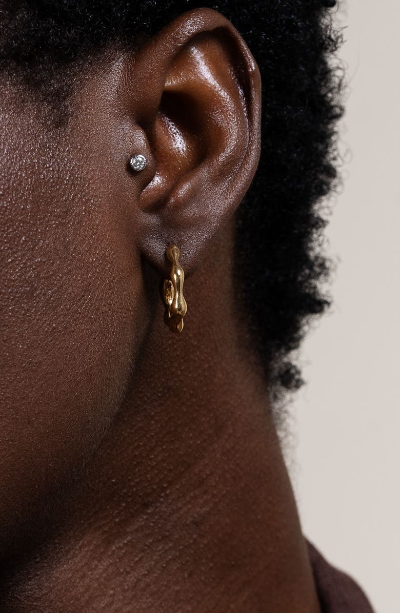 Dower & Hall Waterfall Hinged Huggie Hoops, Alternate, color, Yellow Gold Vermeil