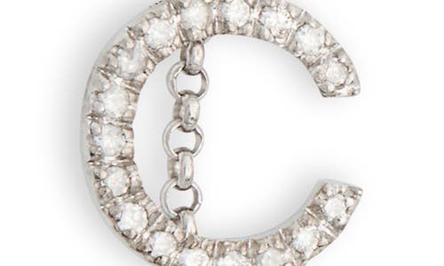 Meshmerise Diamond Initial Bezel Bracelet In White-c