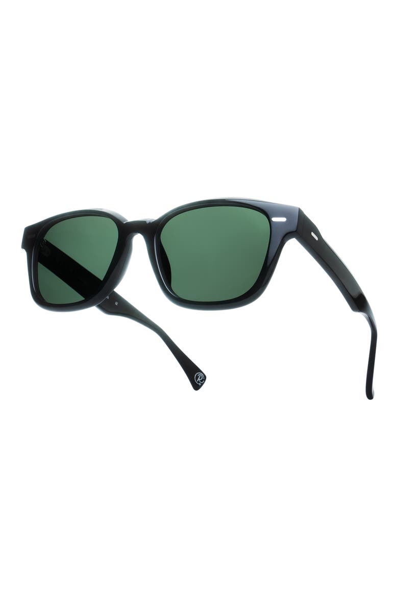 Carby 53mm Polarized Round Sunglasses, Alternate, color, RECYCLED BLACK/ GREEN POLAR