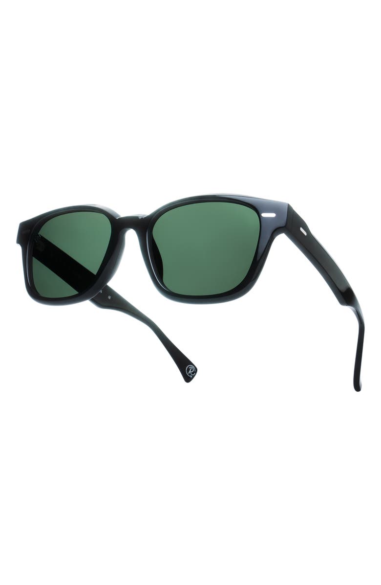 RAEN Carby 53mm Polarized Round Sunglasses, Alternate, color, Recycled Black/ Green Polar