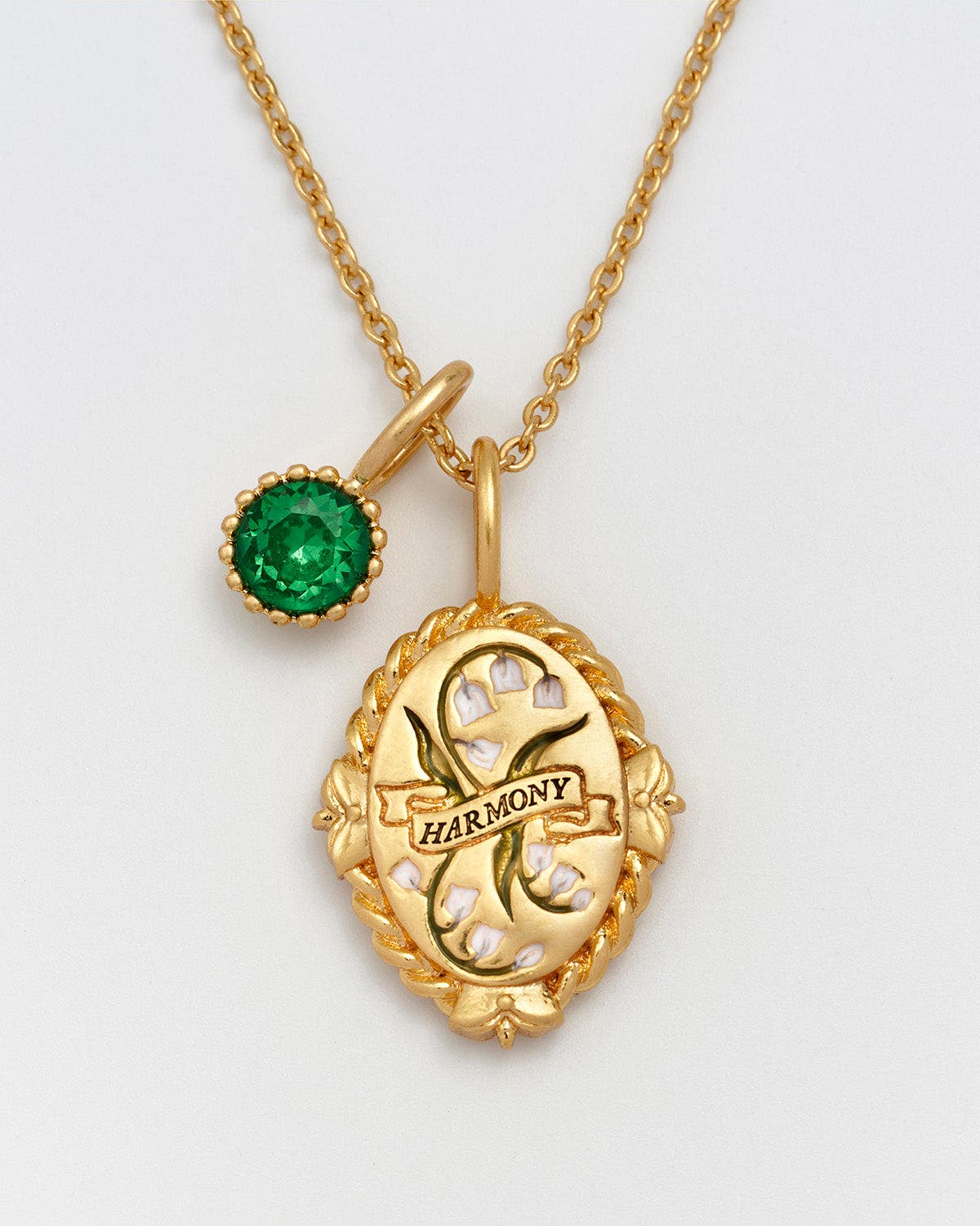 Fable England May Birthstone Lily of the Valley Charm Necklace (Women ...
