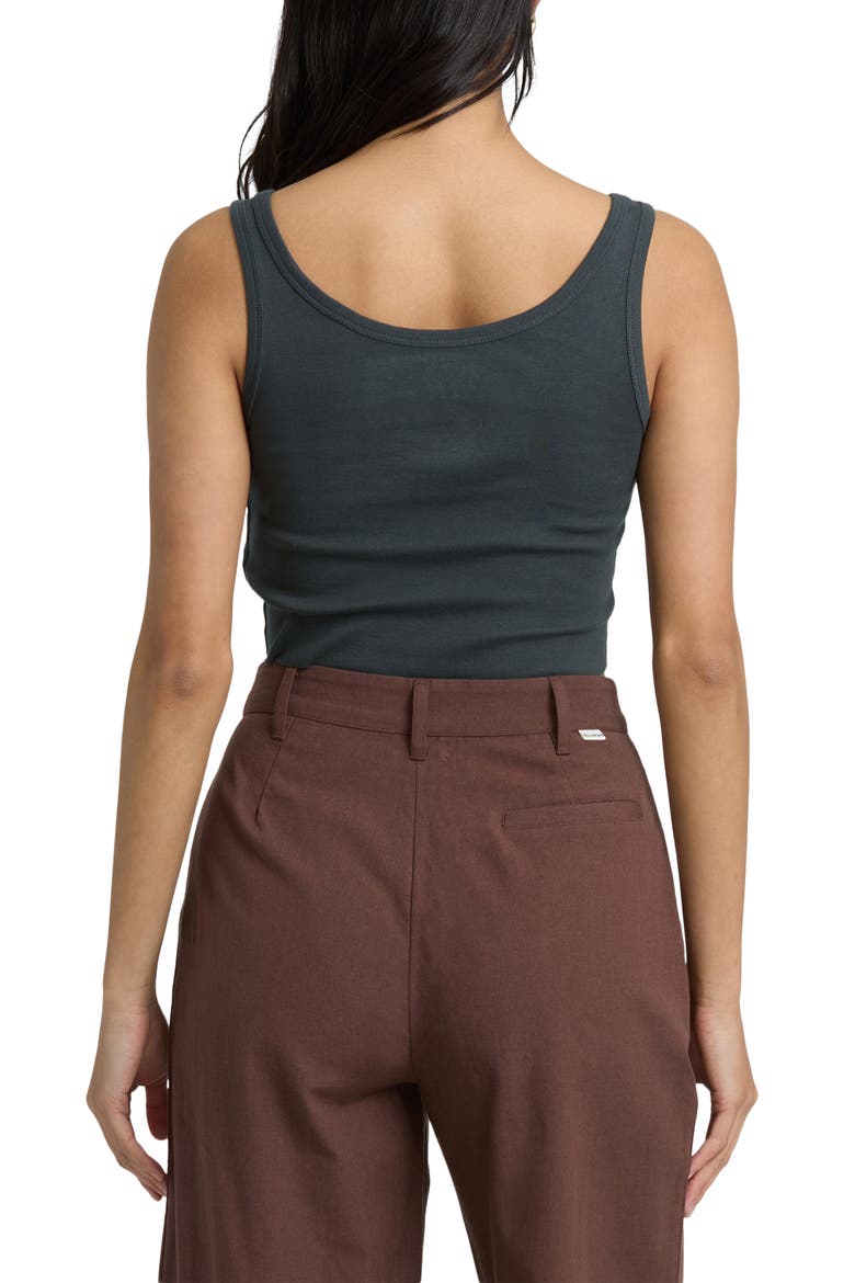 Vacation Crop Cotton Graphic Tank, Alternate, color, OFF BLACK