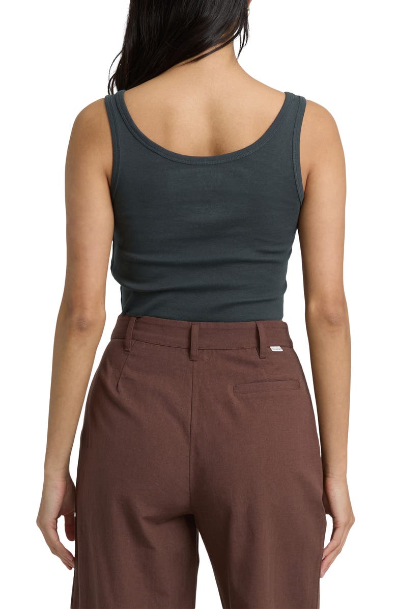 Billabong Vacation Crop Cotton Graphic Tank, Alternate, color, Off Black