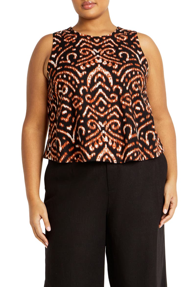 Amara Print Sleeveless Shell, Main, color, IKAT