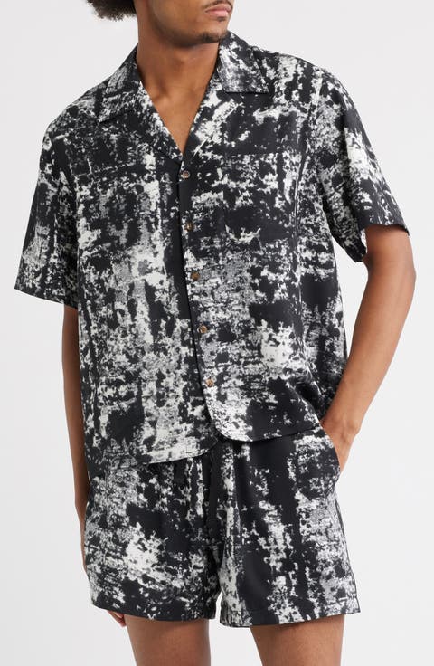 Jason Abstract Print Camp Shirt