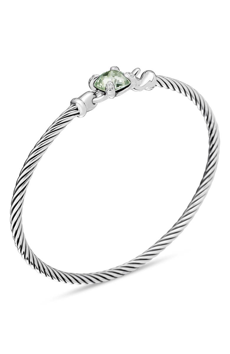 David Yurman Chatelaine<sup>®</sup> Bracelet in Sterling Silver with Semiprecious Stones and Diamonds, 3mm, Alternate, color, Prasiolite