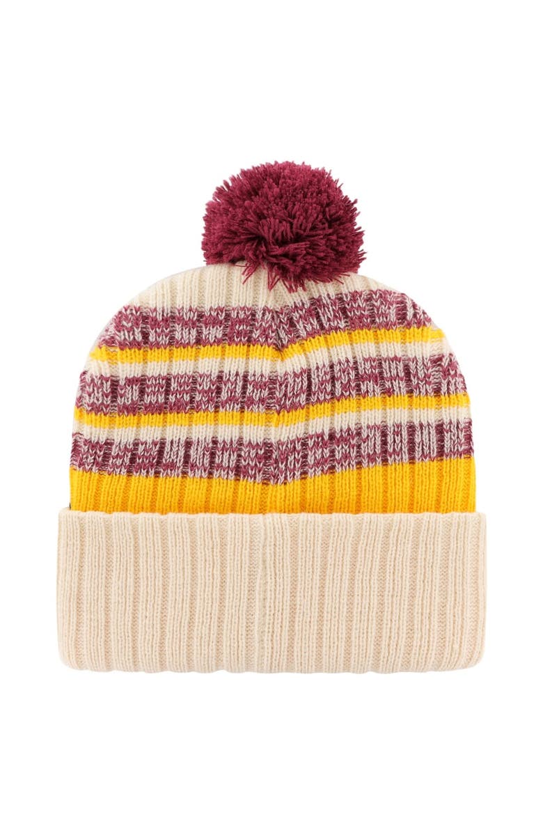 '47 Men's '47  Natural Washington Commanders  Tavern Cuffed Knit Hat with Pom, Alternate, color, 