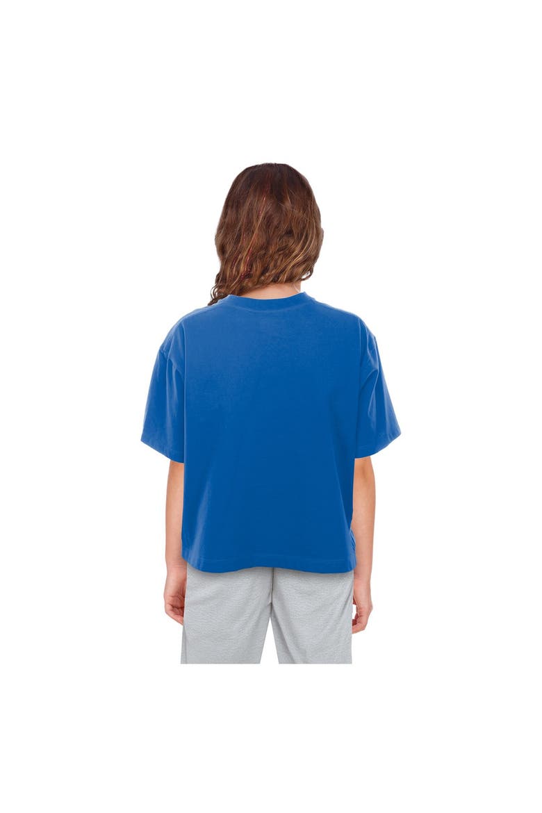 Girls Youth New Era  Royal Buffalo Bills Flip Sequin Boxy T-Shirt, Alternate, color, Royal