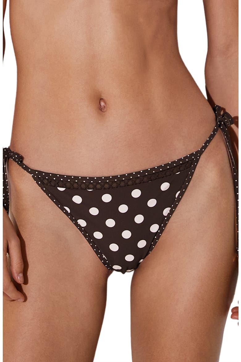 Hennel Polka Dot Bikini Bottoms, Main, color, CHOCOLATE BROWN