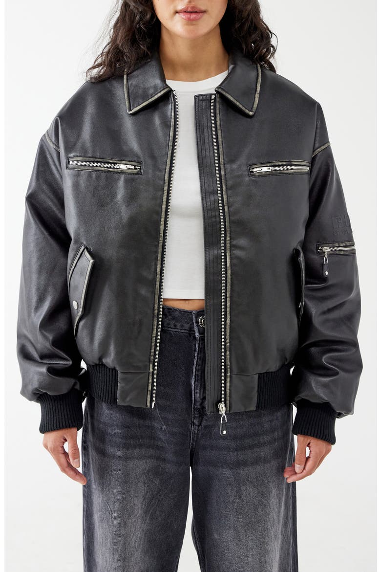 Perrie Oversize Faux Leather Bomber Jacket (Women) | Nordstrom