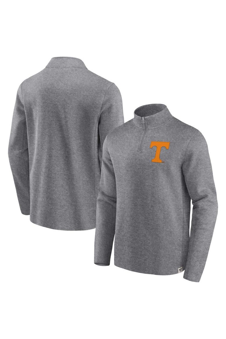 Men's Fanatics Branded Heather Gray Tennessee Volunteers Vintage Fleece Quarter-Zip Jacket, Main, color, Heather Gray