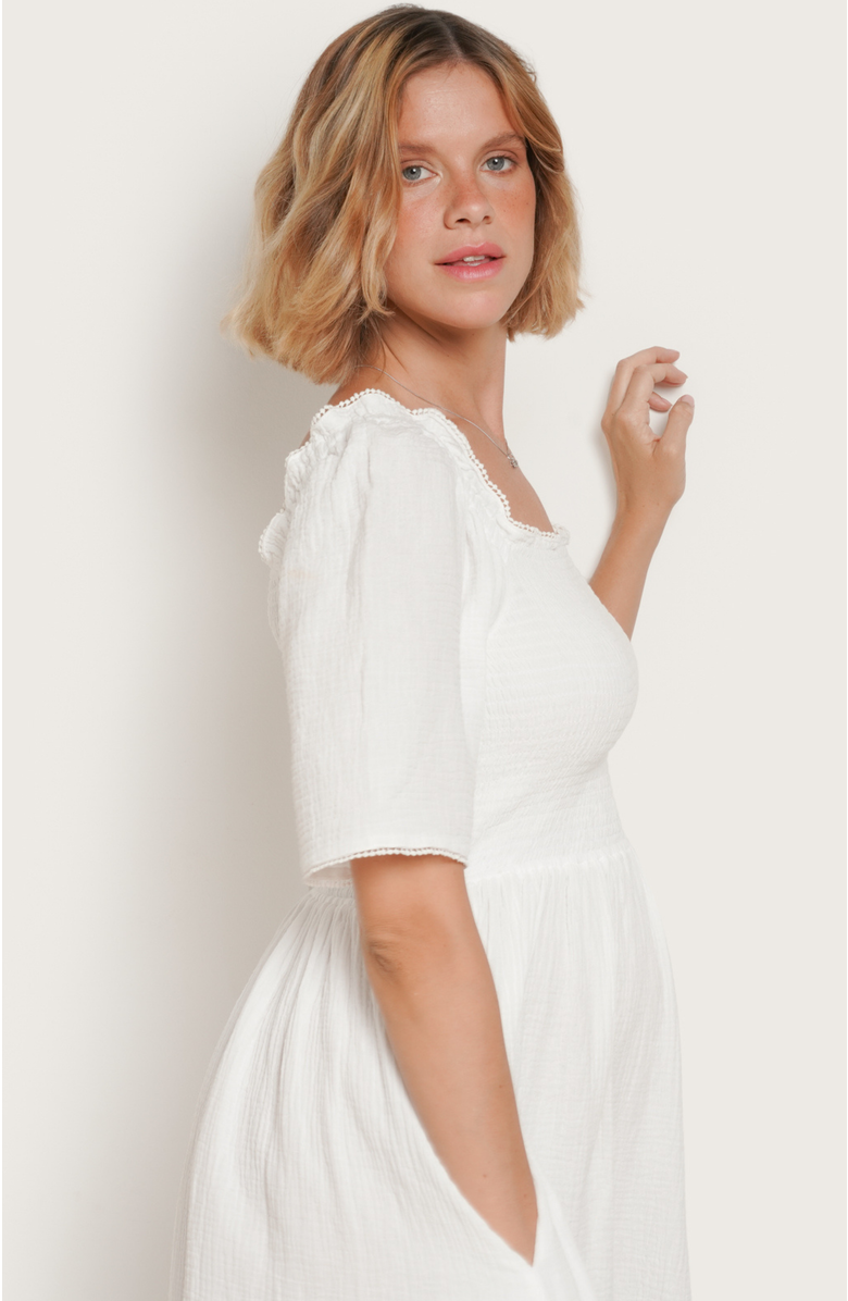 Nom Maternity Raquel Maternity & Nursing Dress, Alternate, color, White