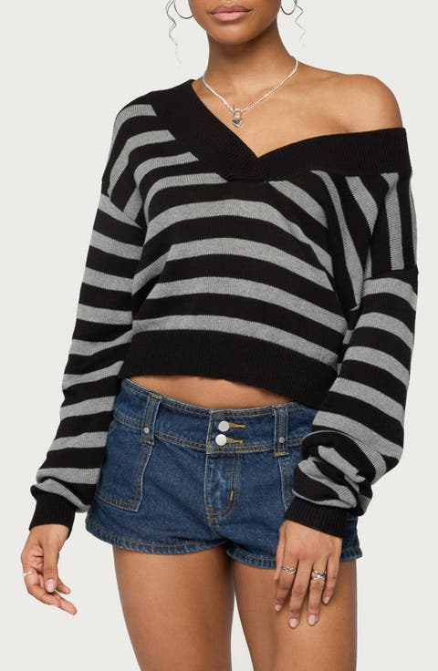 Benz Striped V-Neck Sweater