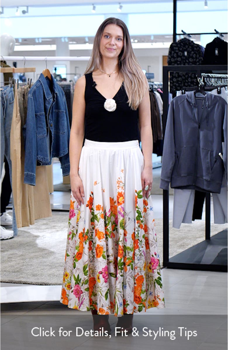 The Juliana Sky Jardin Floral Print Skirt, sales video thumbnail
