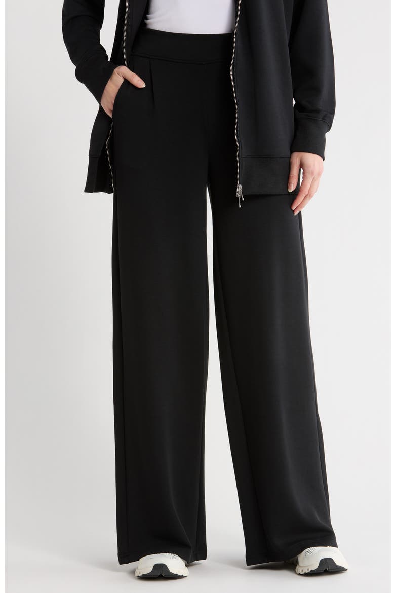 Scuba Knit Wide Leg Pants, Main, color, BLACK