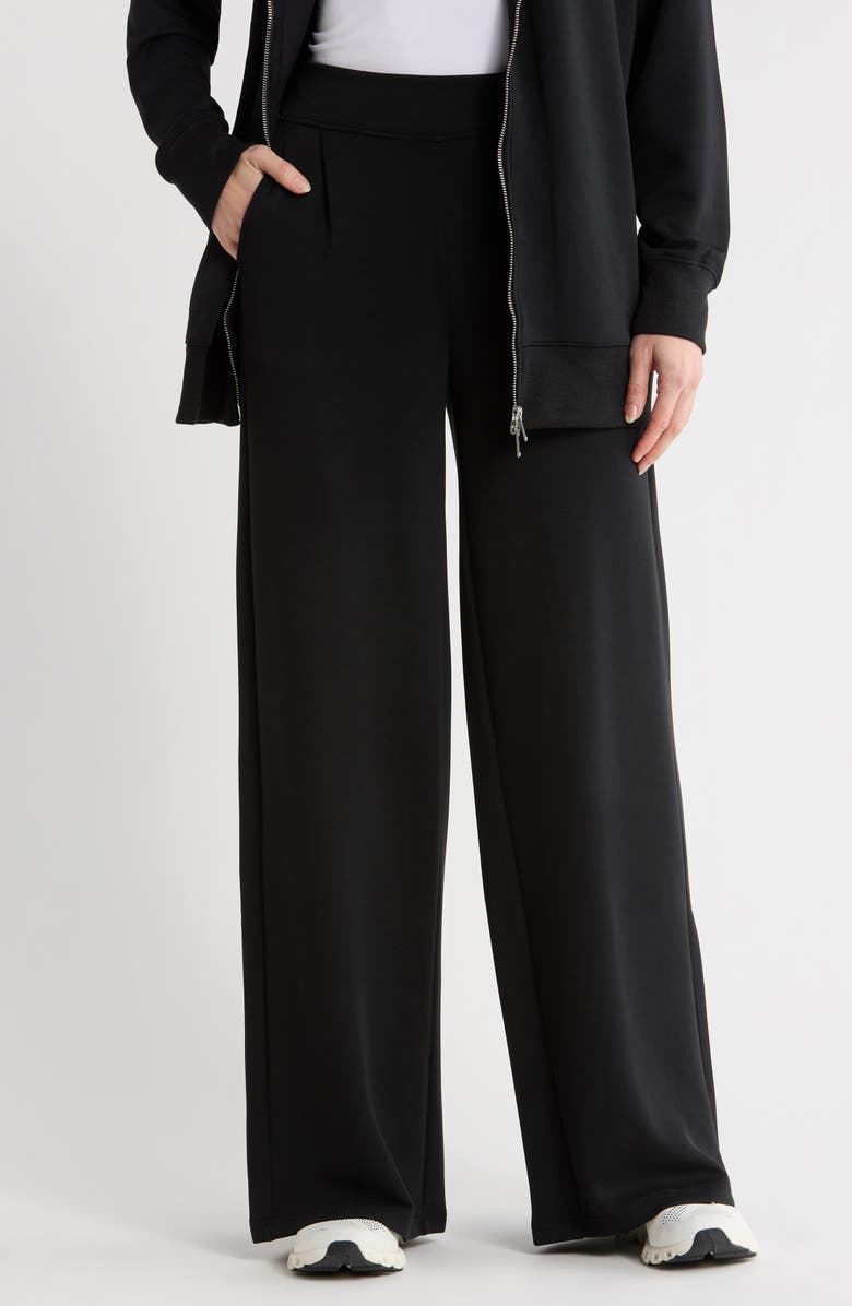 NYDJ Scuba Knit Wide Leg Pants, Main, color, Black