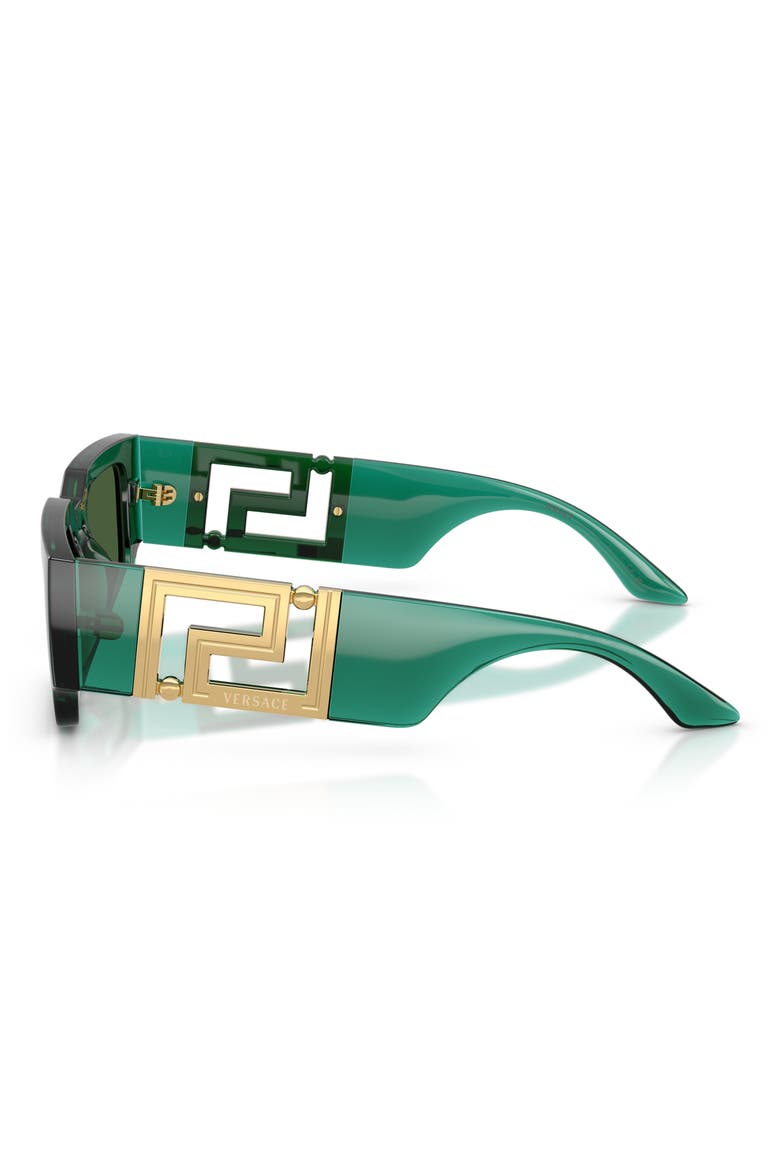 54mm Rectangular Sunglasses, Alternate, color, TRANSPARENT GREEN / DARK GREEN