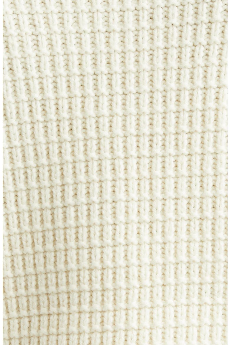 Compass Logo Textured Wool Mock Neck Sweater, Alternate, color, NATURAL