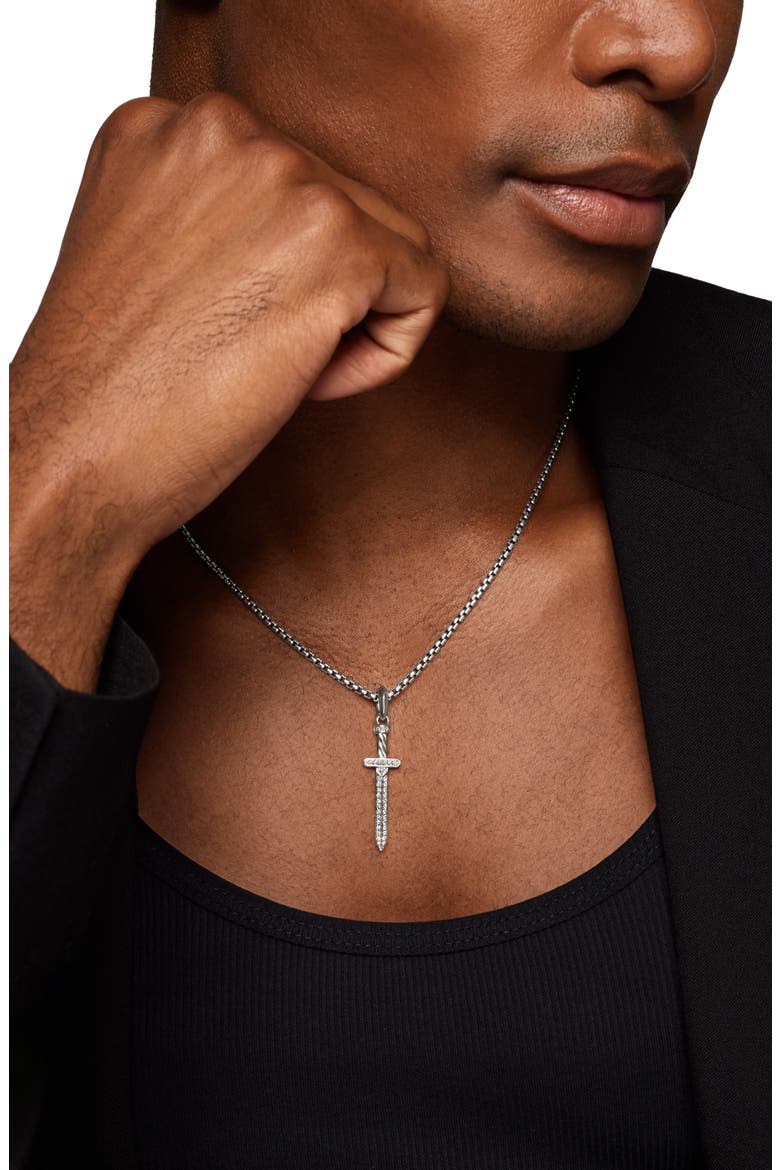 Pavé Diamond Sword Amulet, Alternate, color, SILVER PAVE