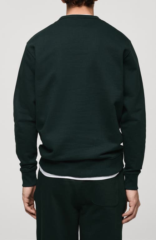 Mango Regular Fit Cotton Blend Sweatshirt In Green