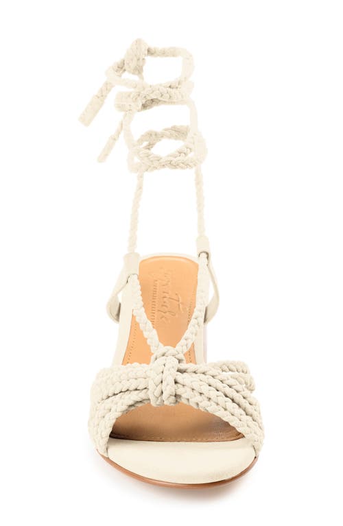 Journee Signature Railee Ankle Tie Sandal In Off White