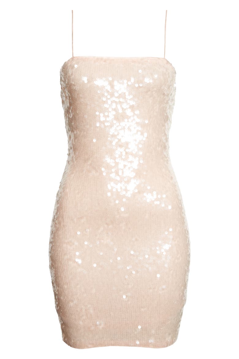 Delora Sequin Sleeveless Minidress, Alternate, color, ENGLISH ROSE