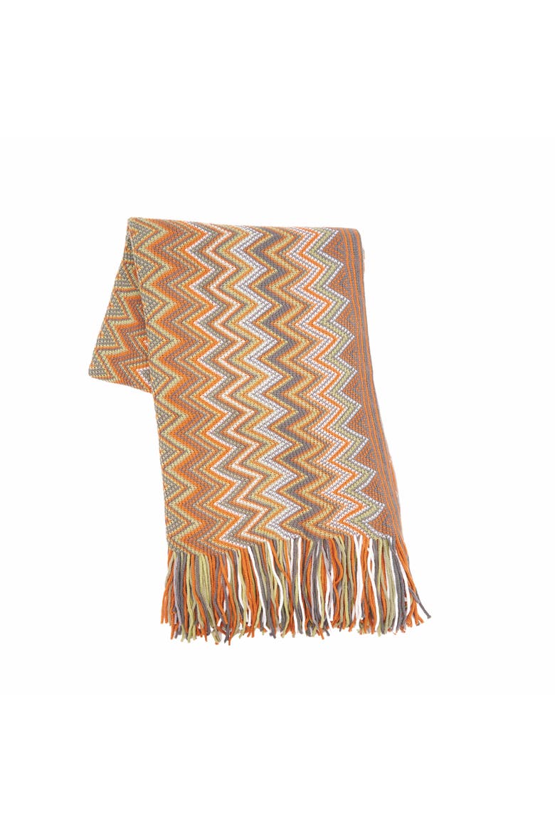 Zig Zag Accent Throw Blankets, Alternate, color, Brown
