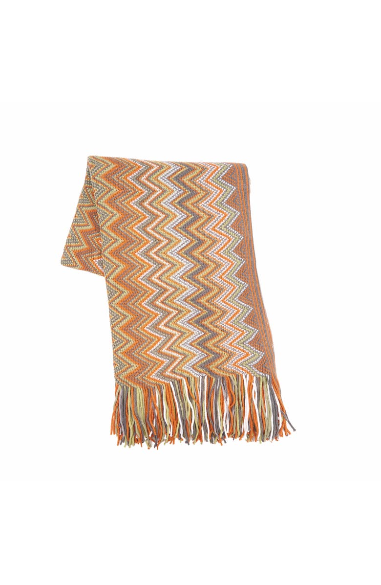 C&F Home Zig Zag Accent Throw Blankets, Alternate, color, Brown