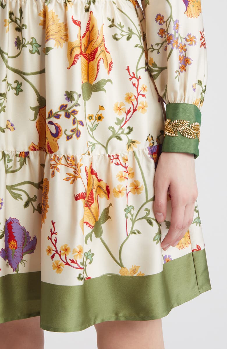 Anne Klein Floral Print Long Sleeve Dress, Alternate, color, 