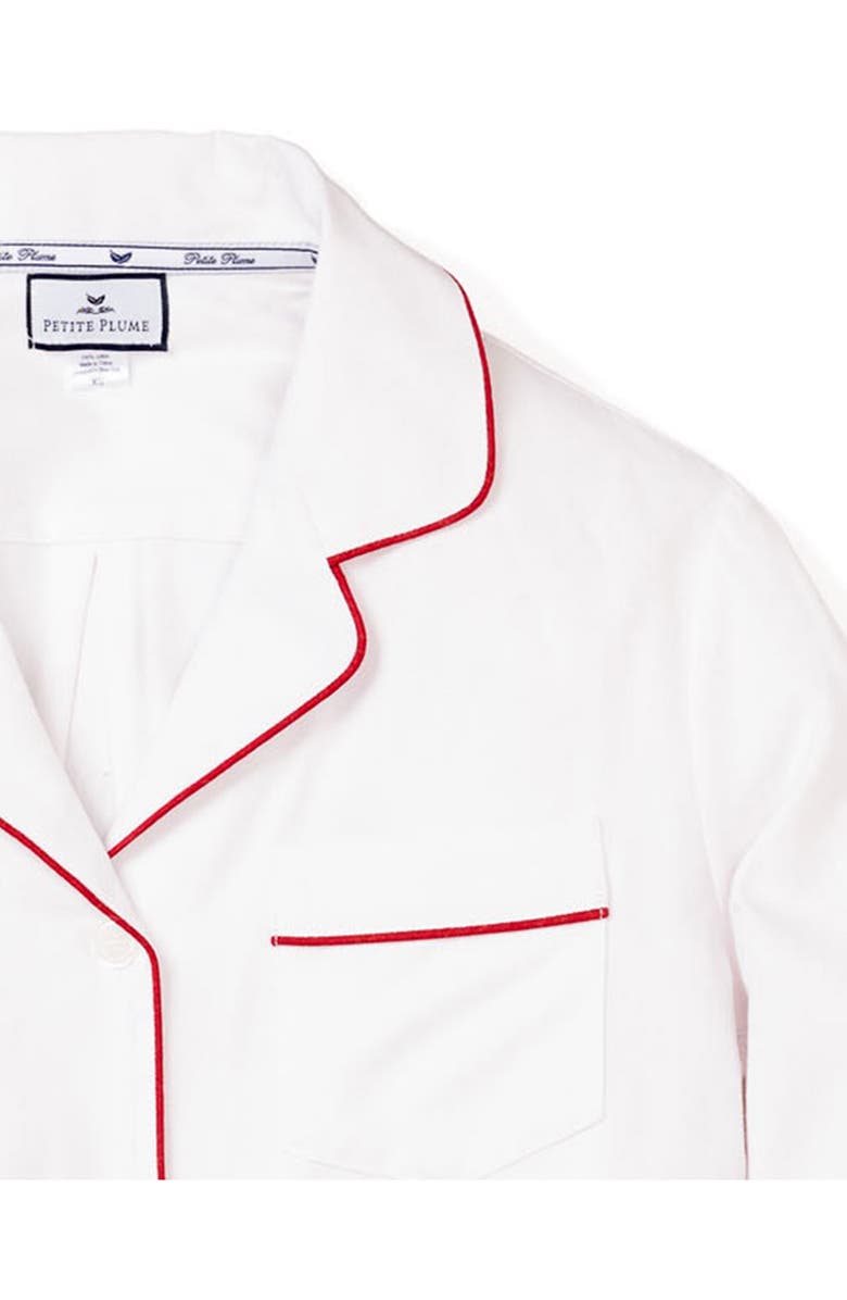 Petite Plume White Red Piping Nightshirt, Alternate, color, White