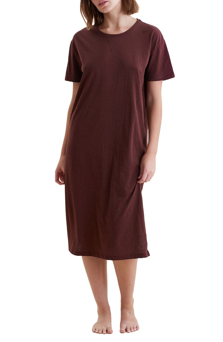 Papinelle Jada Organic Cotton Midi Nightgown, Main, color,