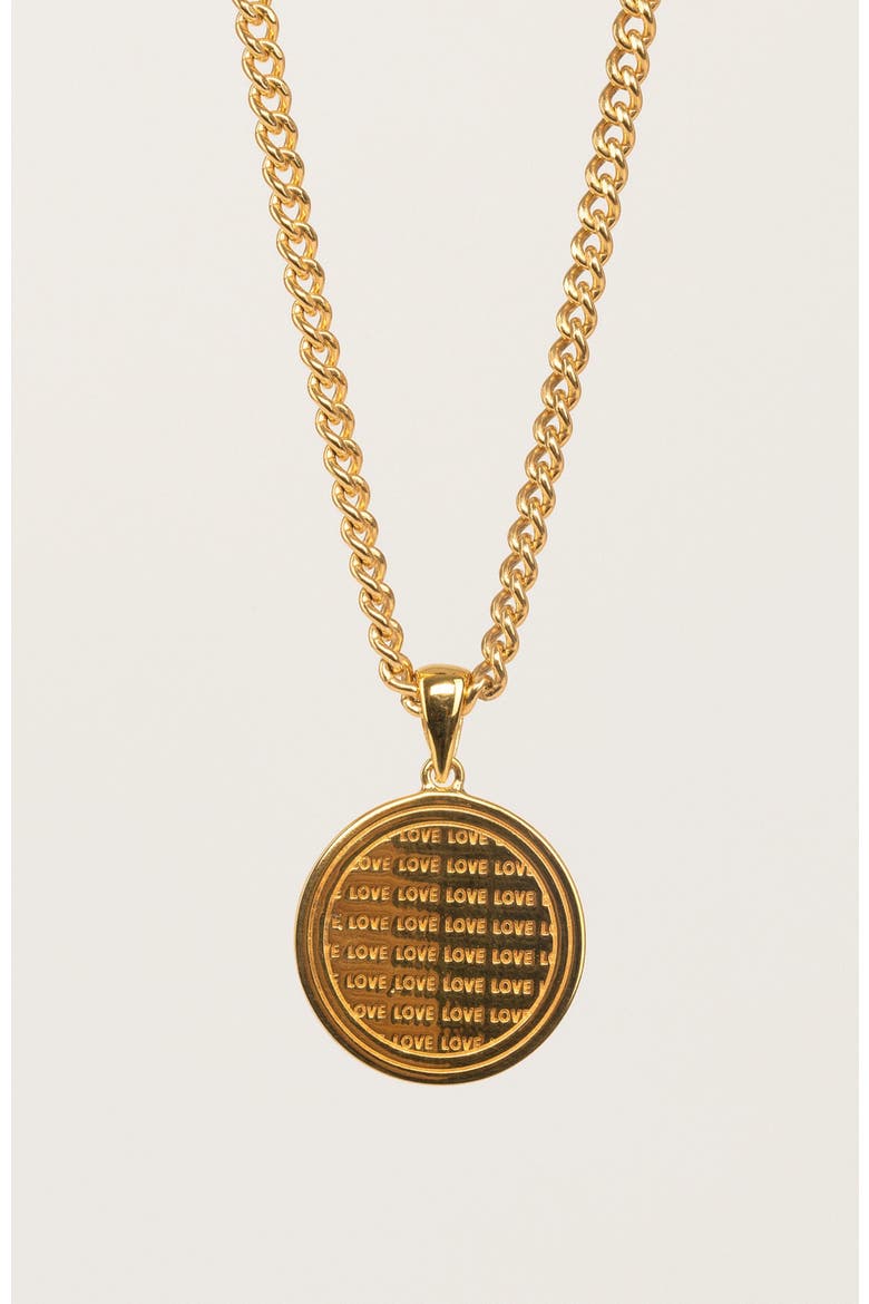 Love Note Pendant Necklace, Main, color, Gold