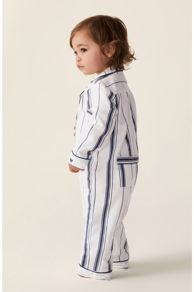 Kids' Stripe One-Piece Pajama Romper, Alternate, color, NAVY
